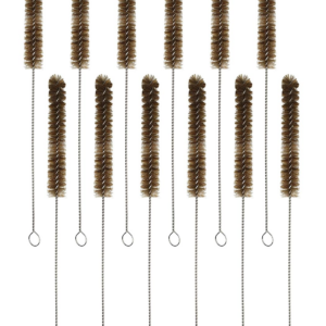 Professional Lab Test Tube Brush - Fan-Shaped Bristle End, 80mm Length, 12mm Diameter, Total Length 230mm - Pack of 12