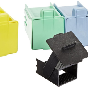 Easydip M900-12AS Acetal Slide Staining Jar with Rack - Dimensions: 3" L x 2.5" W x 3.625" H