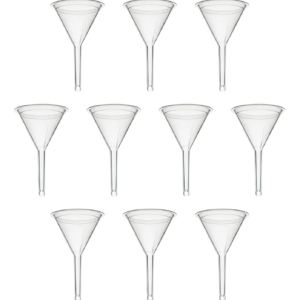 10-Pack Polyethylene Plastic Filter Funnels, 3-Inch - Acid and Alkali Resistant - Ideal for Laboratory, Classroom, and Home Applications