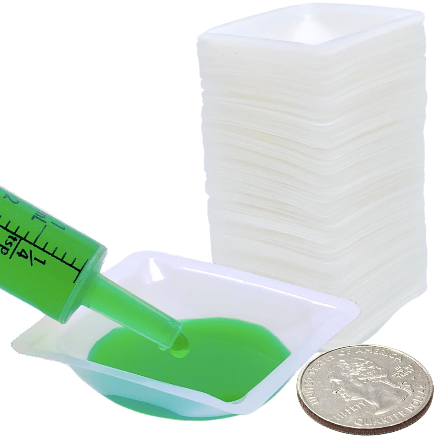 Small Weigh Boats - 125 Pack of 7ml Plastic Disposable Trays for Scales ...
