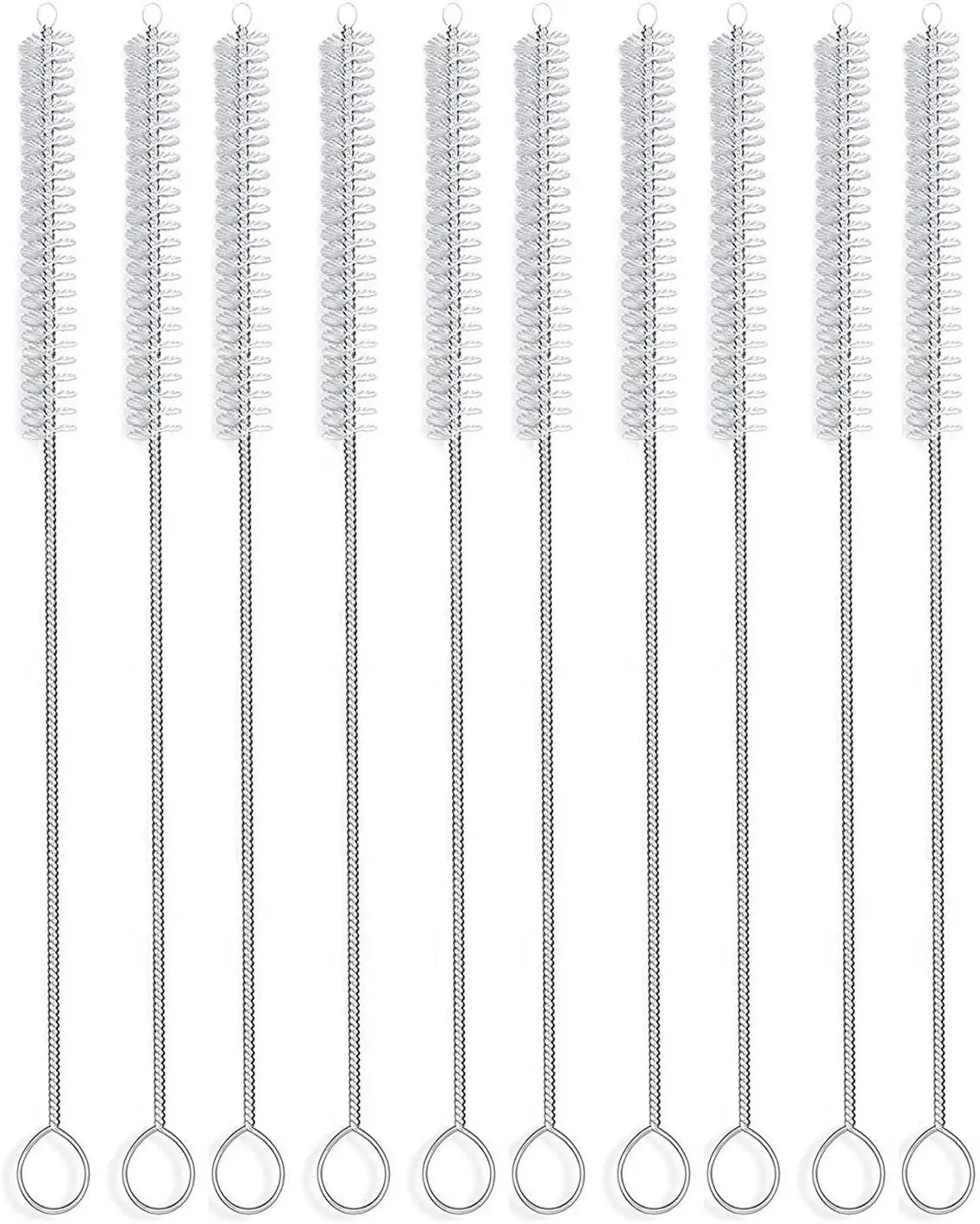 Nylon Straw Brush Set - 10-Piece Pipe and Tube Cleaner (8.2 Inch x 2/5 ...