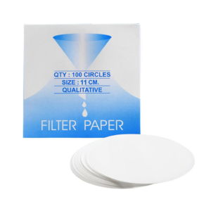Premium Qualitative Filter Paper, 11 cm Diameter, Medium Speed (85 GSM), 10 Micron Pore Size - Pack of 100